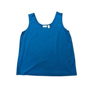 Chicos Blue Sleeveless Tank Top Size XL Nylon/Spandex Blend